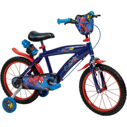 Toimsa Spiderman Bicycle, with training wheel stabilisers