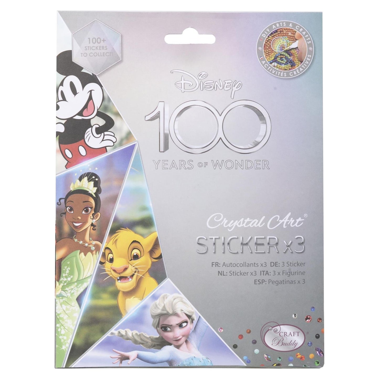 Disney 100 Sticker Album Starter Pack Crystal Art and 5 Additional packs