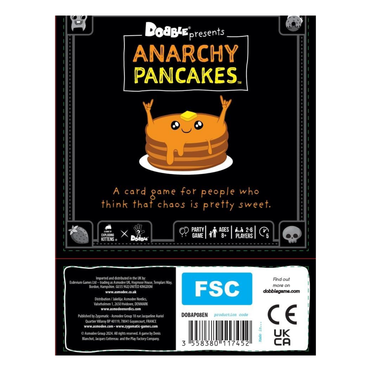 Asmodee Anarchy Pancakes Dobble Family Card Game