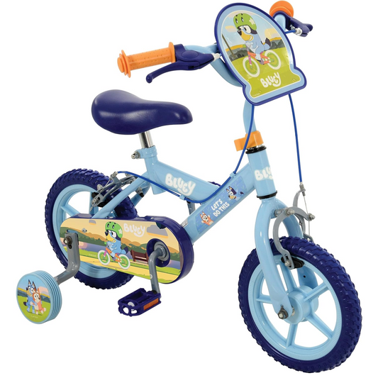 Bluey Kids Bike My First Bicycle 12" Wheel with Stabilisers Blue