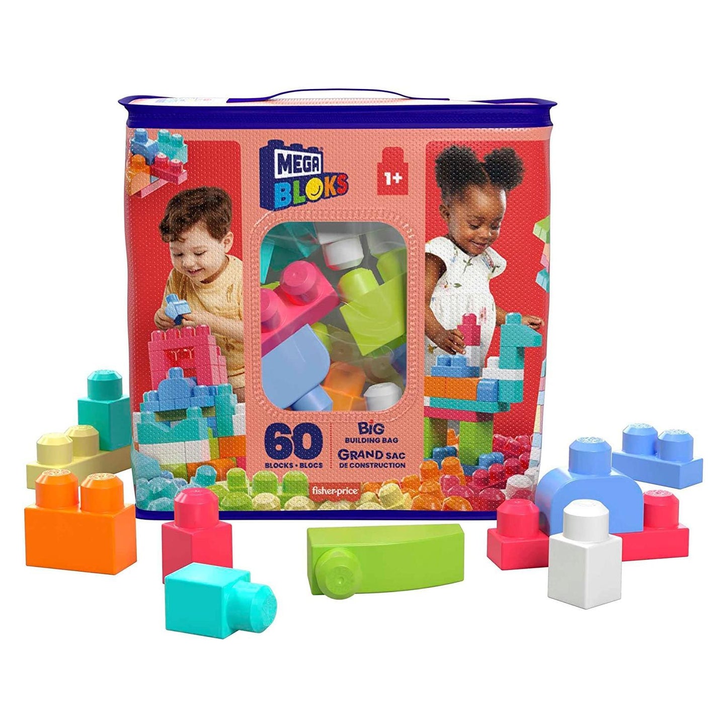 Mega Blocks Big Buildng Bag 60pcs Pink