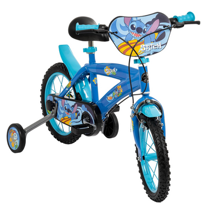 Toimsa Disney Stitch 14 inch Bicycle with training wheel stabilisers