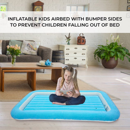 Flocked Kids Airbed - Blue