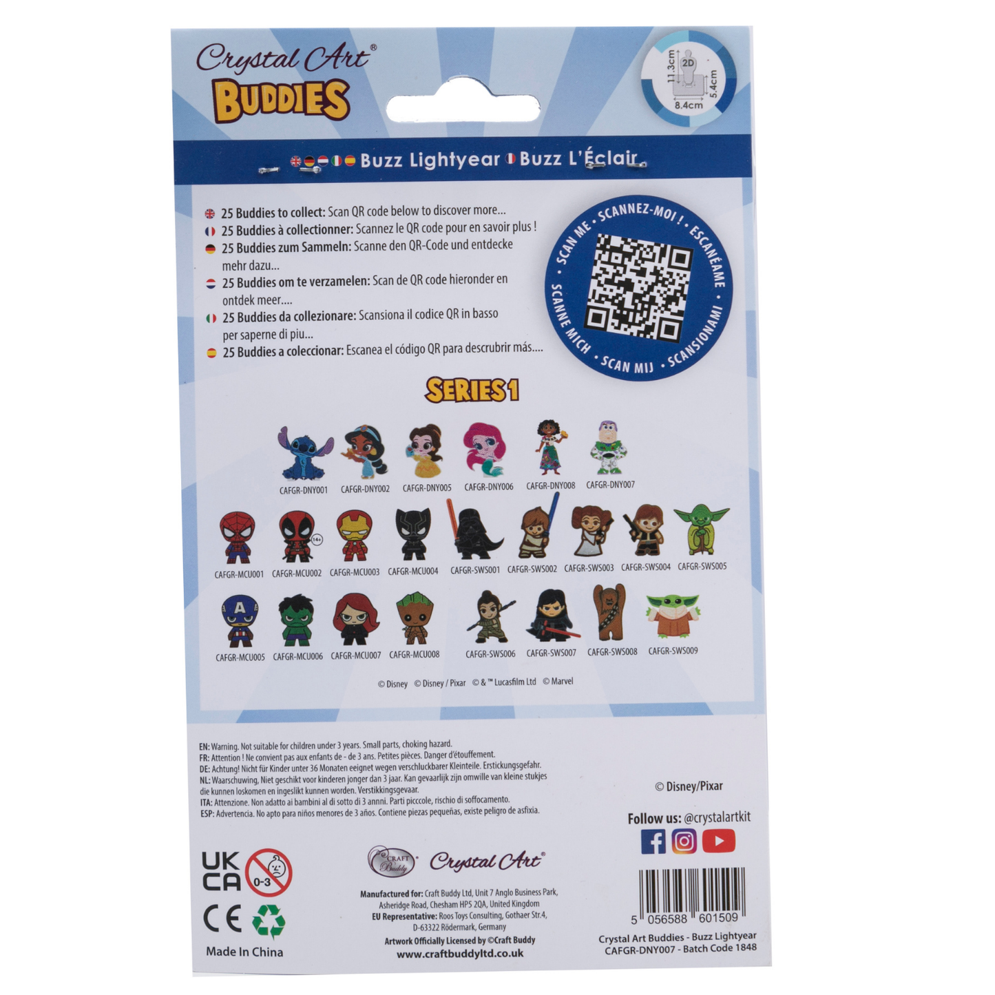 Disney Buzz Lightyear Toy Story Crystal Art Buddies