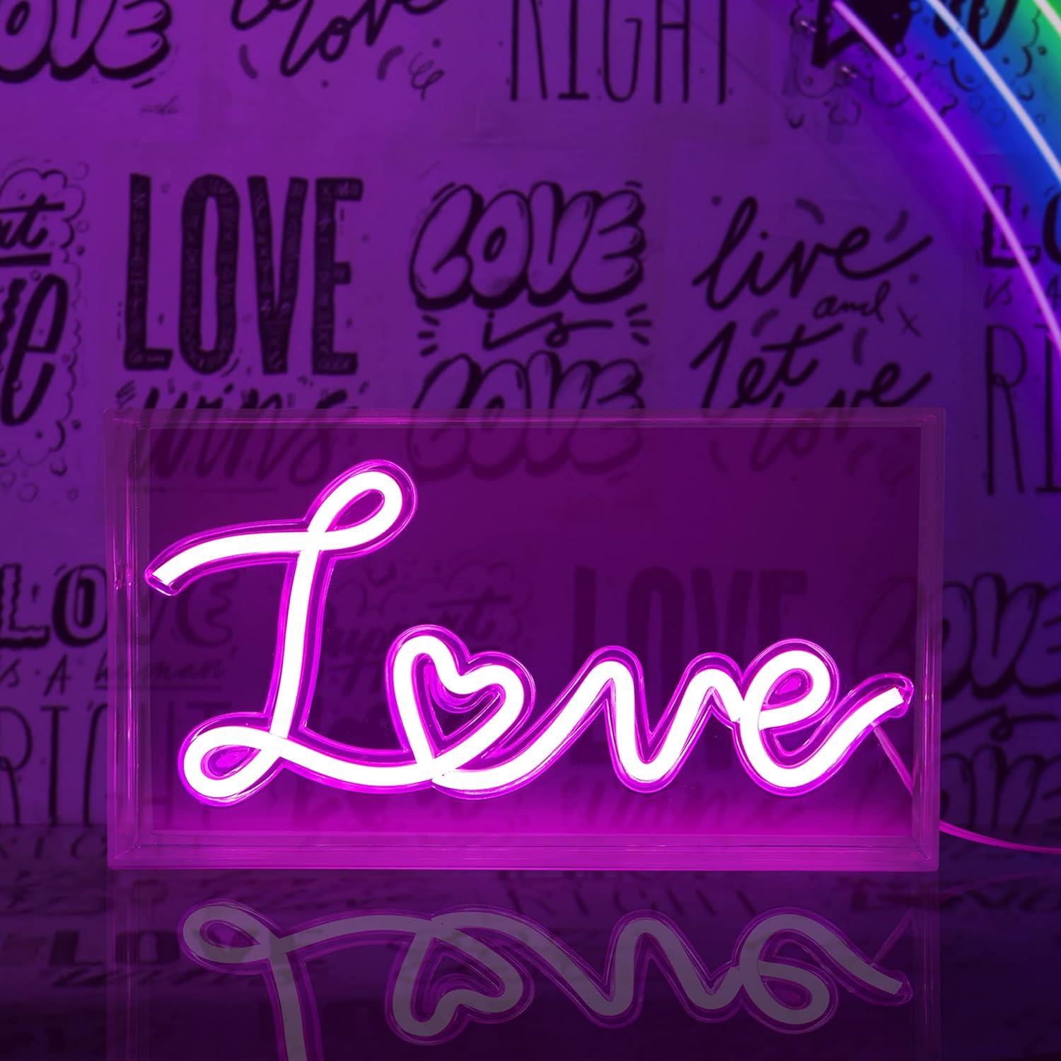 Love Acrylic Box Neon Light