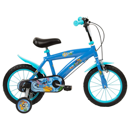 Toimsa Disney Stitch 14 inch Bicycle with training wheel stabilisers