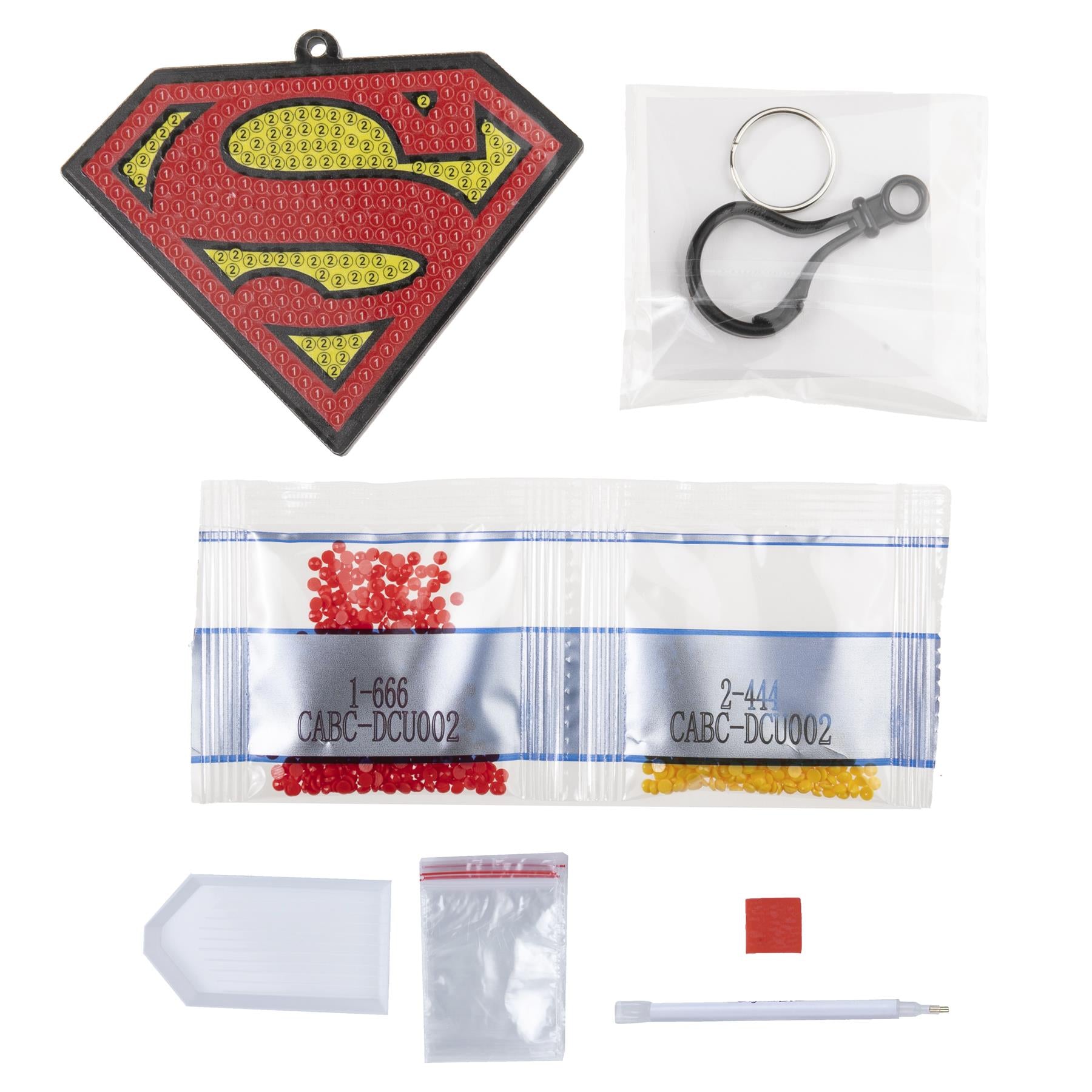 DC Superman Crystal Art Backpack Charm Kit