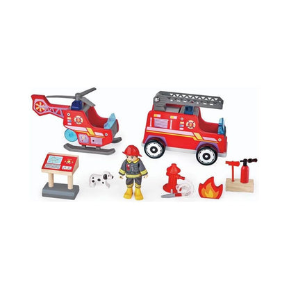 Fire Station Wooden Playset