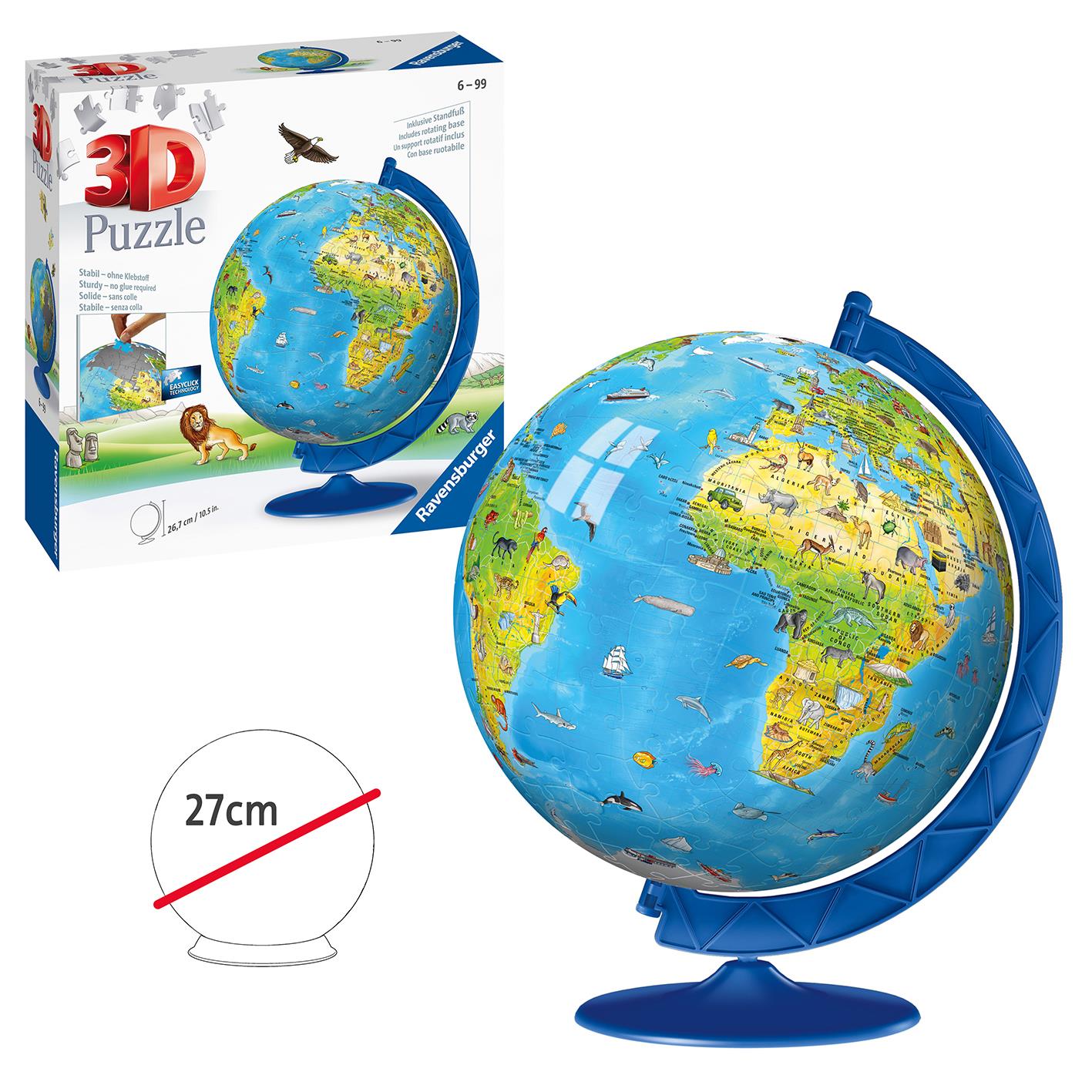 Children's World Map 3D Puzzle, 180pc