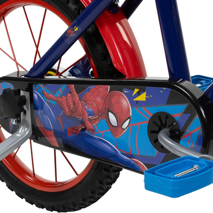 Toimsa Spiderman Bicycle, with training wheel stabilisers