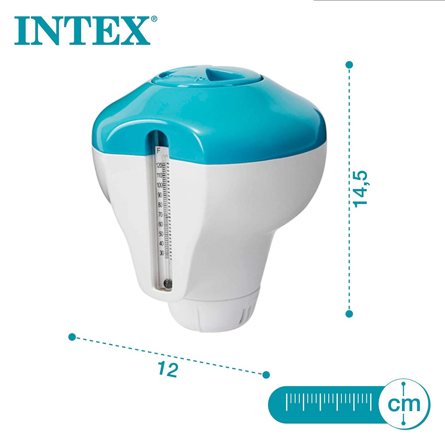 2-in-1 Floating Chlorine Dispenser with Thermometer