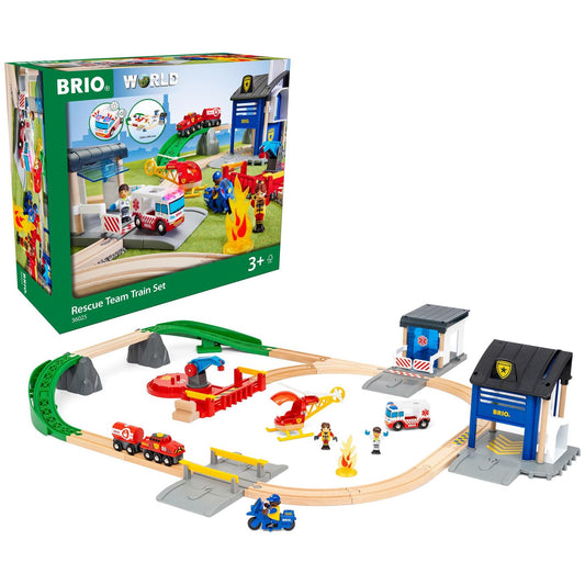 Brio Wooden Rescue Team Train Set