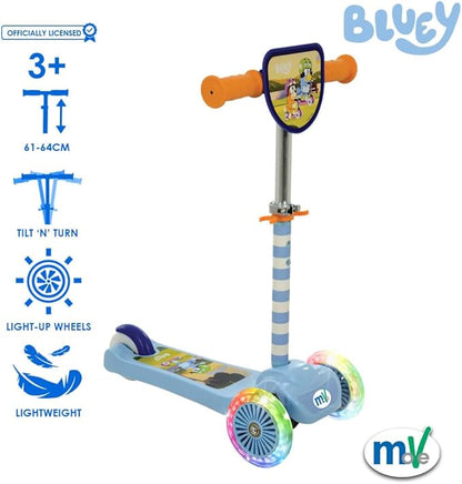 Bluey Mini Go! Tilt 3 Wheel Scooter with Light Up Wheels