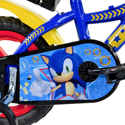 Sonic The Hedgehog, 12 inch with training wheel stabilisers and drinks bottle