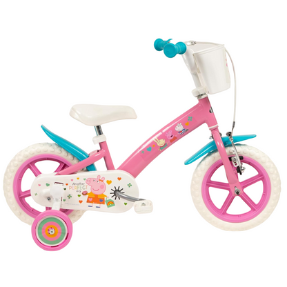 Peppa Pig 12 Inch Wheel Childrens Bicycle With Basket and Stabilisers