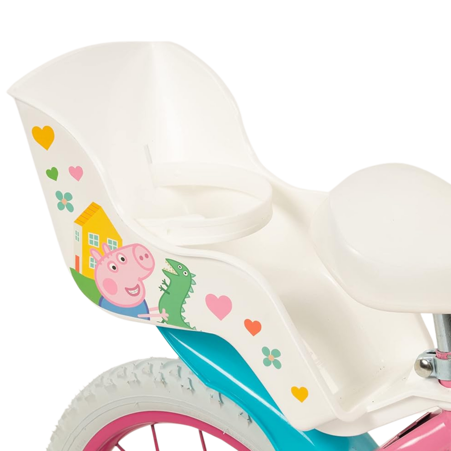 Peppa Pig 14" Bike with Doll Seat, Basket and Stabilisers