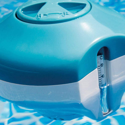 2-in-1 Floating Chlorine Dispenser with Thermometer