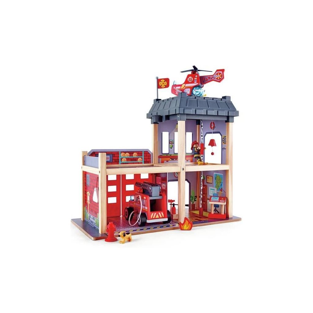 Fire Station Wooden Playset