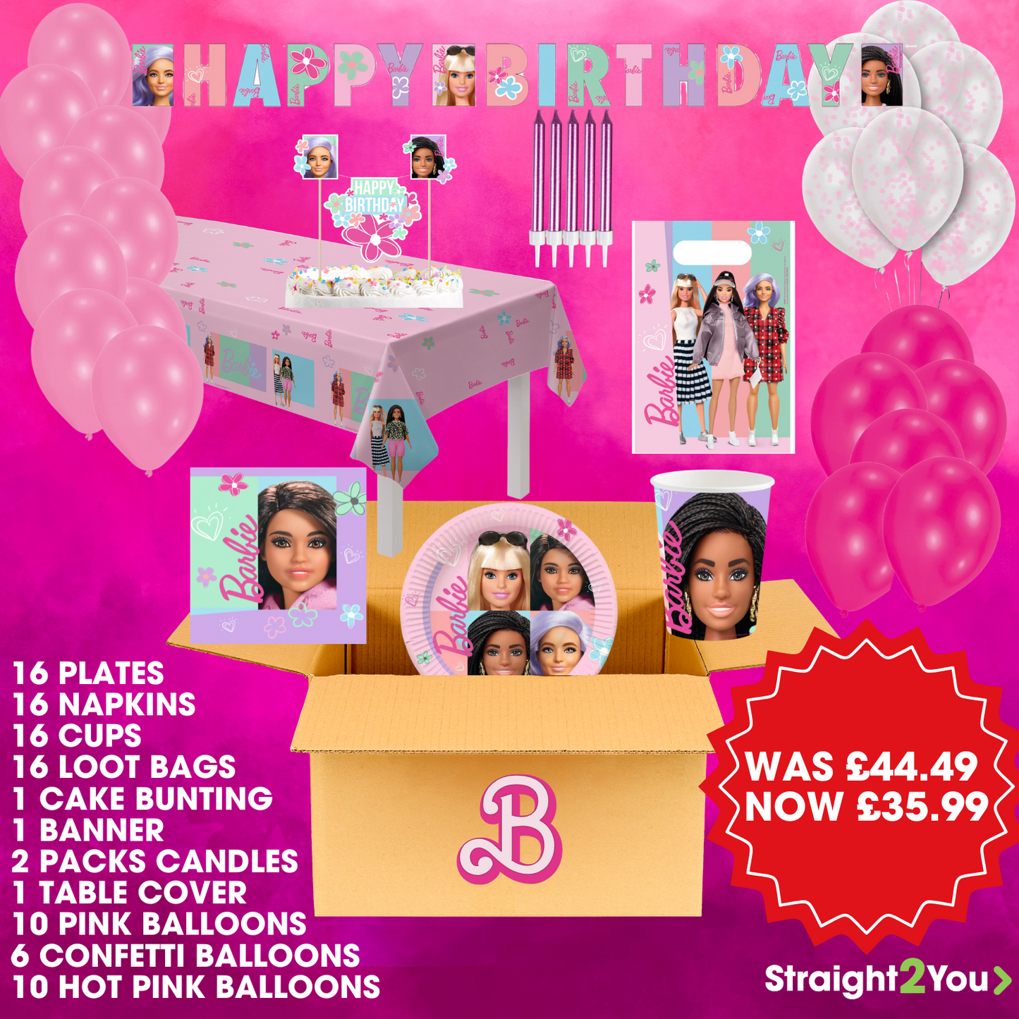 Barbie's Sweet Life Complete Birthday Party in a Box