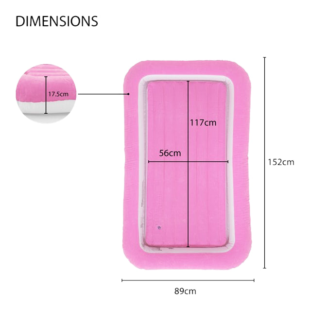 Flocked Kids Airbed - Pink