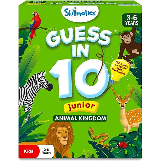 Skillmatics Guess in 10 Junior: Animal Kingdom Trivia Card Game (ages 3-6)