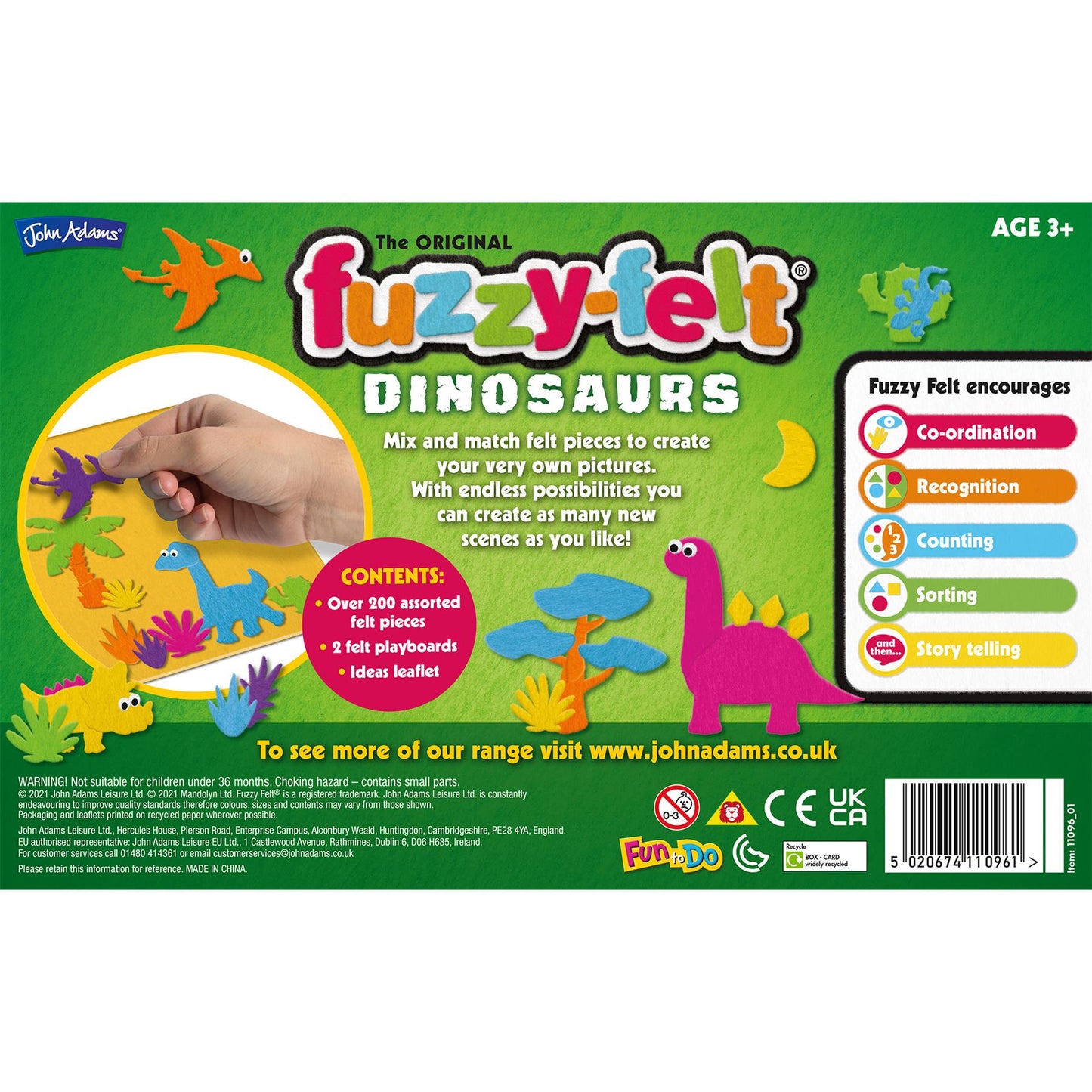 Fuzzy-Felt Dinosaur Set