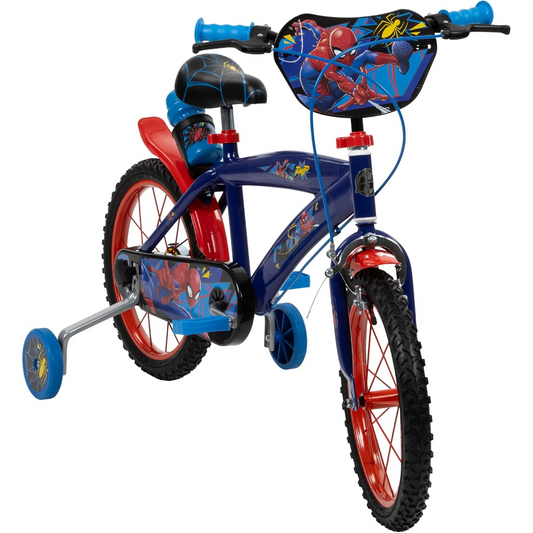 Toimsa Spiderman Bicycle, with training wheel stabilisers