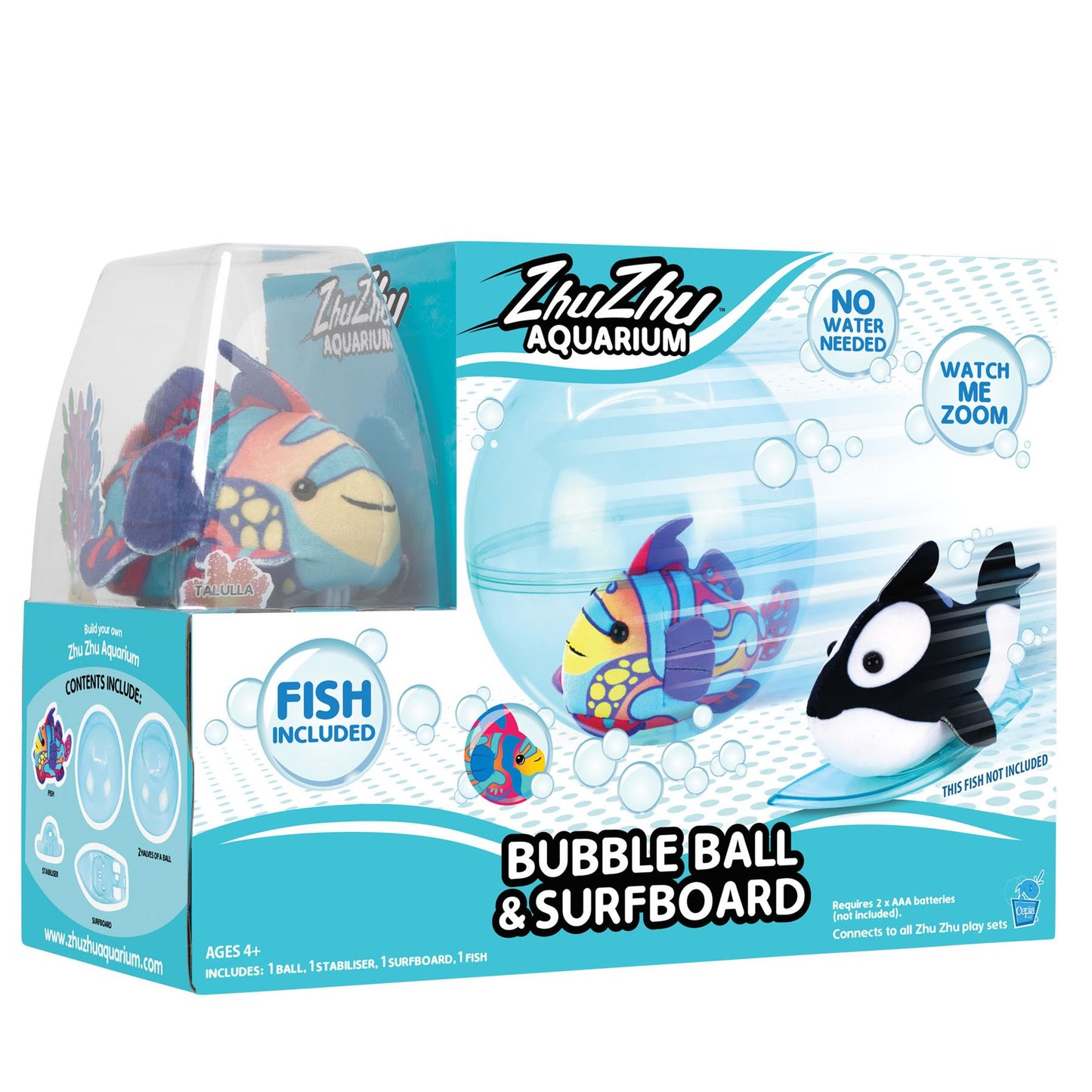 Zhu Zhu Starter Set with Fish (Bubble Ball & Surfboard)