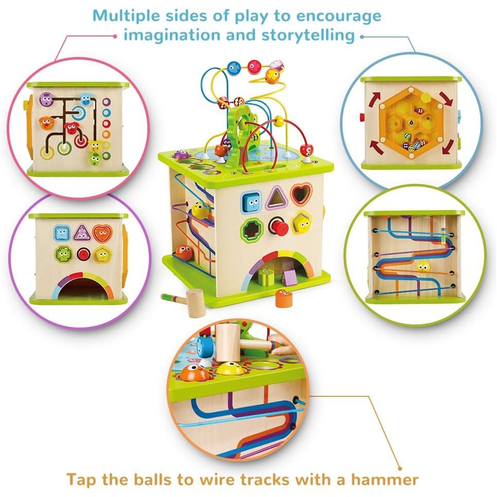 Hape Country Critters Play Cube Wooden Learning Puzzle Toy Straight 2 You