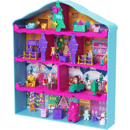 Polly Pocket Dolls Advent Calendar - Gingerbread House Playset with 24 Surprises