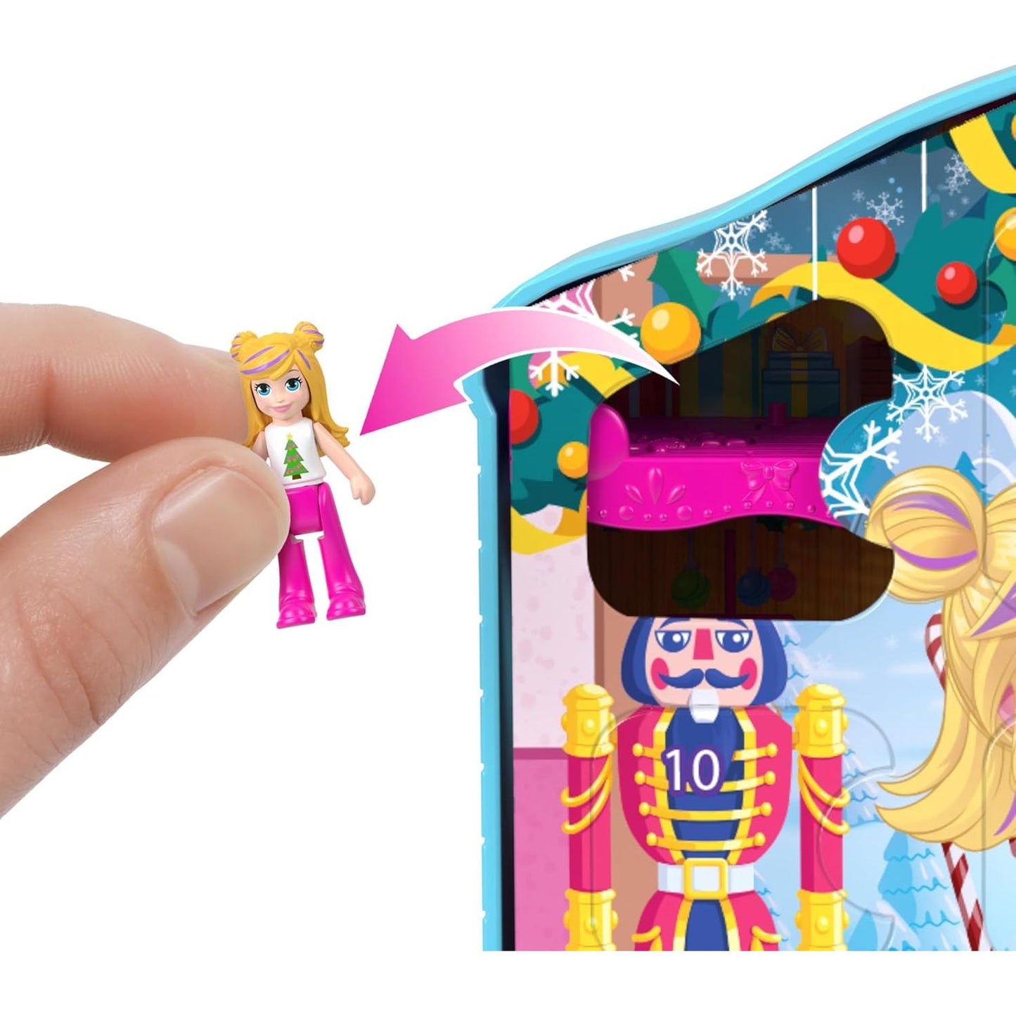 Polly Pocket Dolls Advent Calendar - Gingerbread House Playset with 24 Surprises