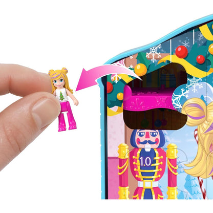 Polly Pocket Dolls Advent Calendar - Gingerbread House Playset with 24 Surprises