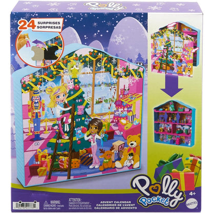 Polly Pocket Dolls Advent Calendar - Gingerbread House Playset with 24 Surprises