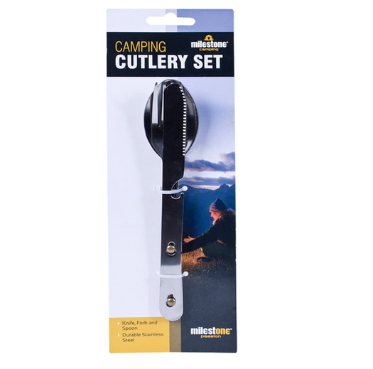 Milestone Camping Utensil Fork Knife Spoon Bottle Opener Cutlery Set