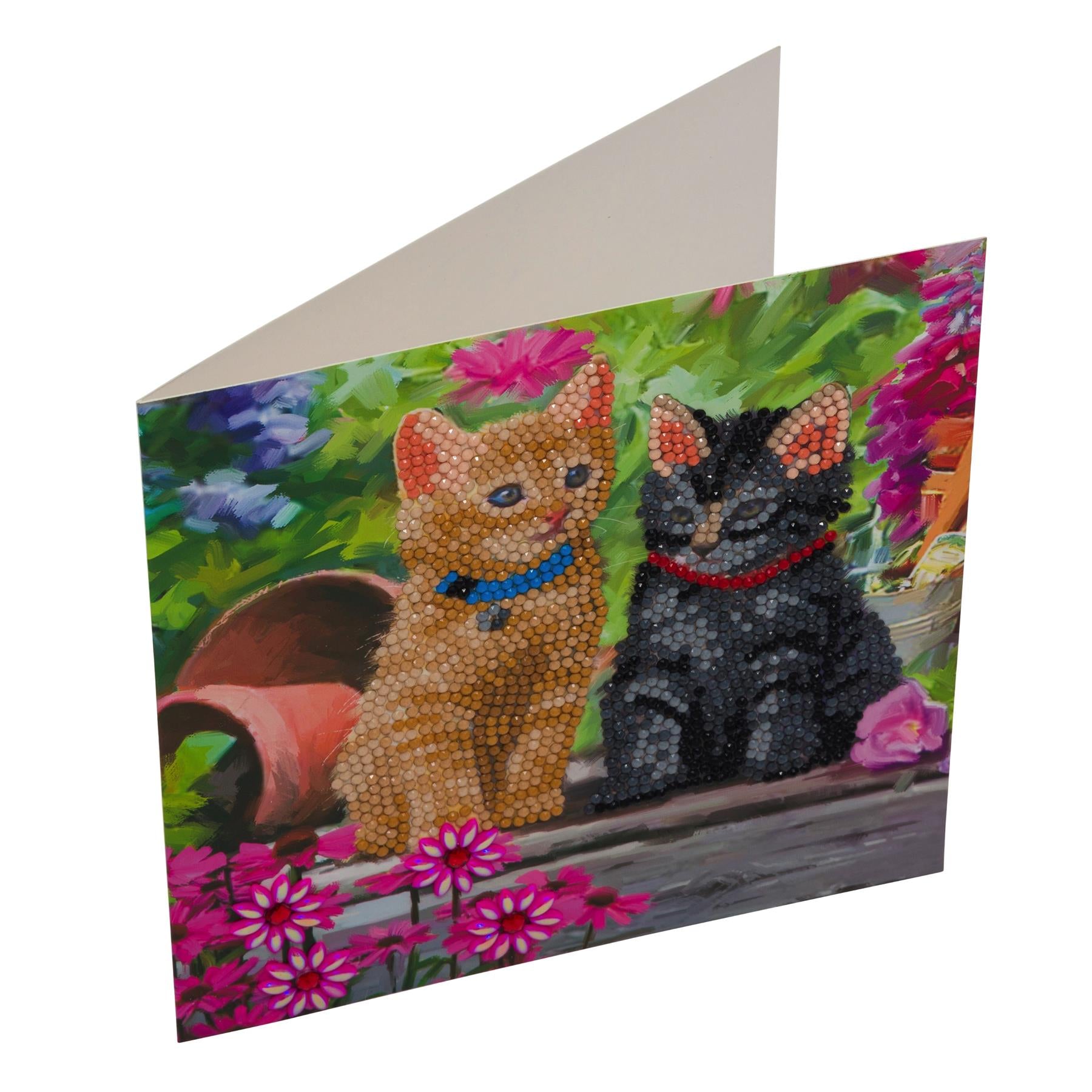 Cat Friends 18x18cm Crystal Art Card