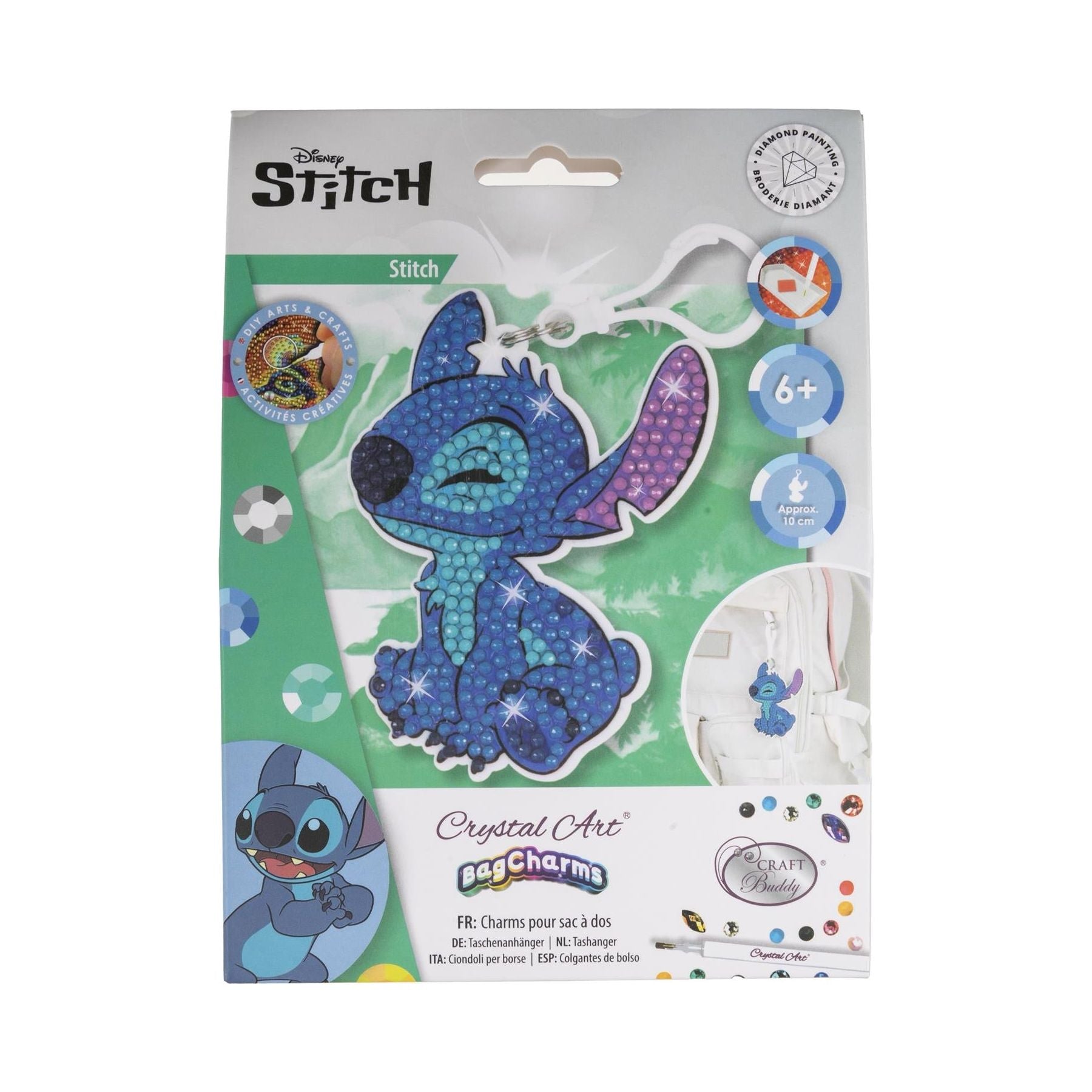 Disney Stitch Crystal Art Backpack Charm Kit