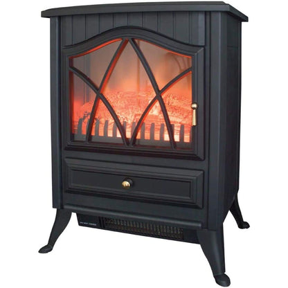 Benross 1800W Freestanding Black Electric Fireplace Stove Heater