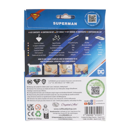 DC Superman Crystal Art Backpack Charm Kit