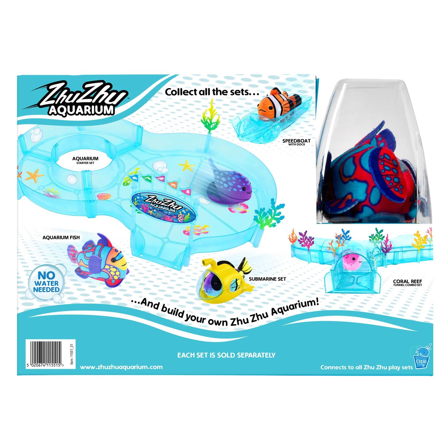 Zhu Zhu Starter Set with Fish (Bubble Ball & Surfboard)