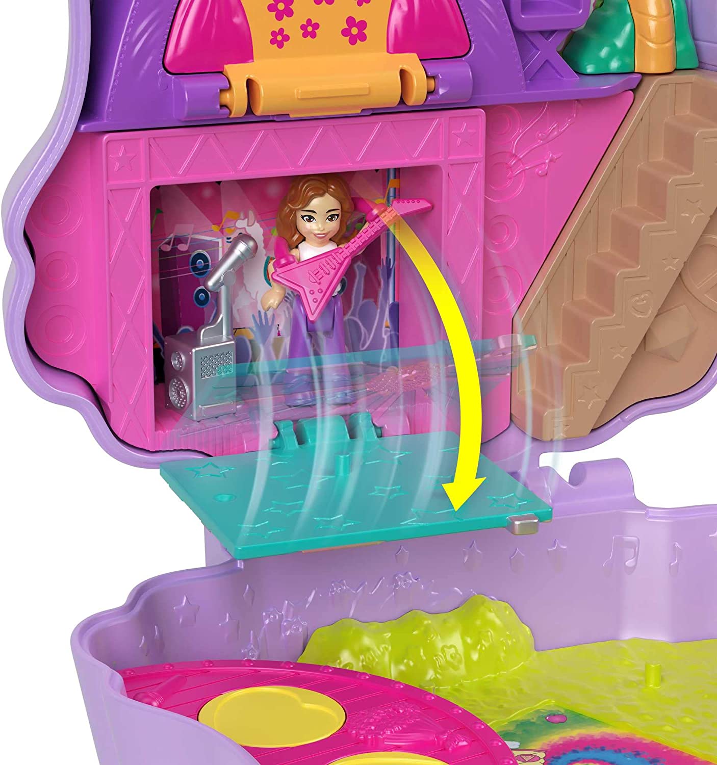 Polly Pocket Mini Toys, Camp Adventure Llama Compact Playset with 2 Micro Dolls and 13 Accessories, Pocket World Travel Toys with Surprise Reveals,