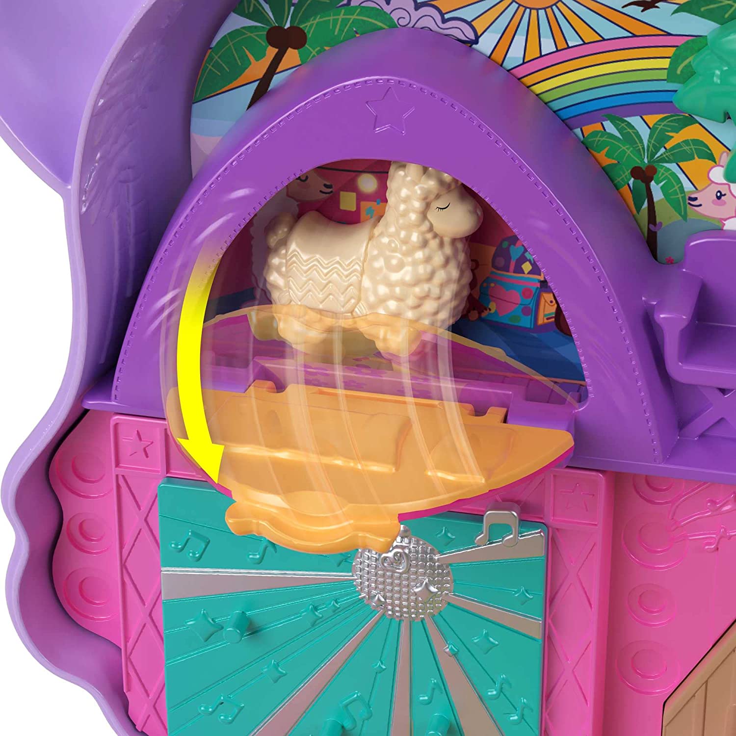Polly Pocket Mini Toys, Camp Adventure Llama Compact Playset with 2 Micro Dolls and 13 Accessories, Pocket World Travel Toys with Surprise Reveals,