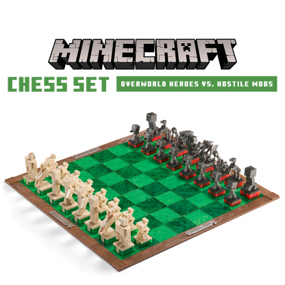 Minecraft Chess Set – Overworld Heroes vs. Hostile Mobs