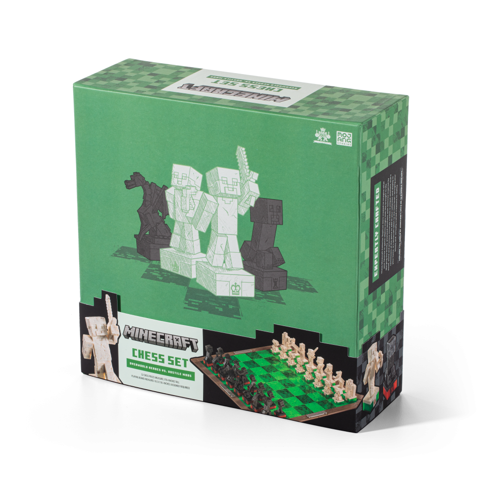 Minecraft Chess Set – Overworld Heroes vs. Hostile Mobs