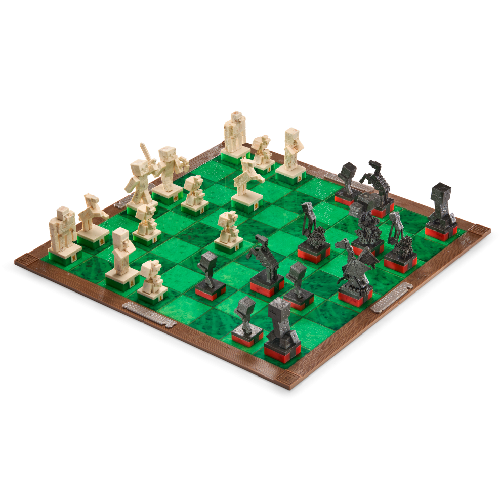 Minecraft Chess Set – Overworld Heroes vs. Hostile Mobs