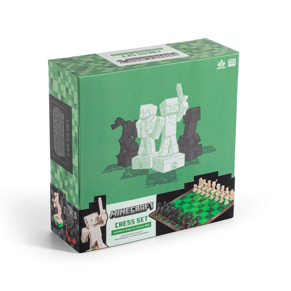 Minecraft Chess Set – Overworld Heroes vs. Hostile Mobs