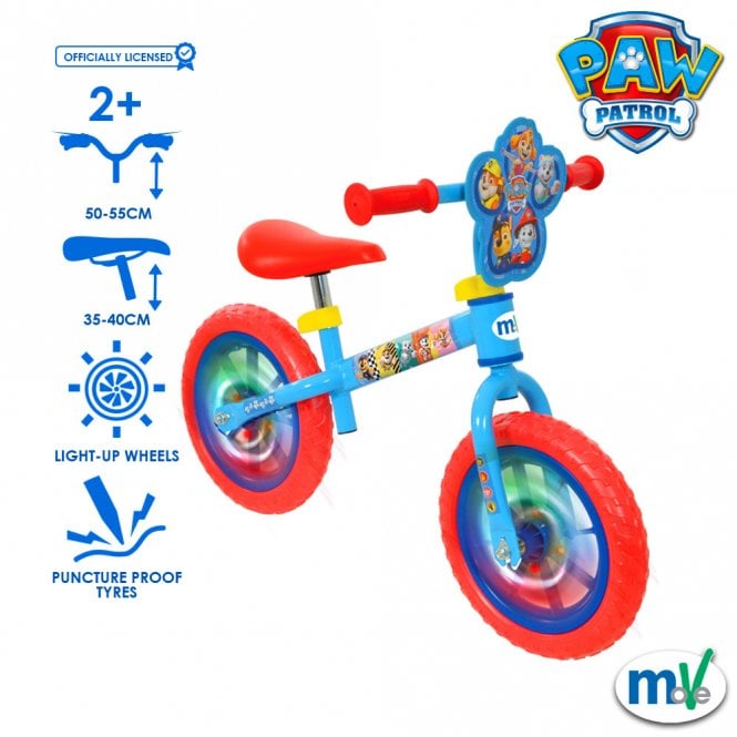 Paw Patrol 12" Balance Bike with Light Up Wheels