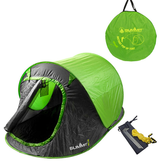 Summit Hydrahalt 2 Person Pop Up Tent Camping and Outdoor Sleeping Gear - Green