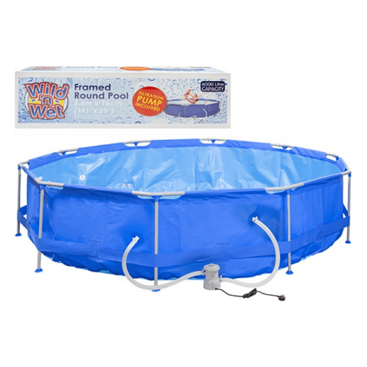 Wet n Wild Round Pool with Pump 3.6m x 76cm