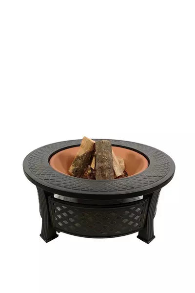 Copper Round Steel Garden Patio Firepit Log Burner Bbq